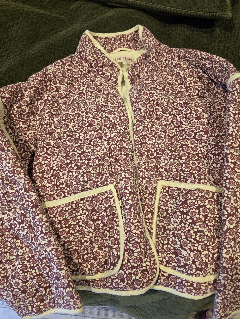 Free People Women's Floral Quilted Jacket - Purple